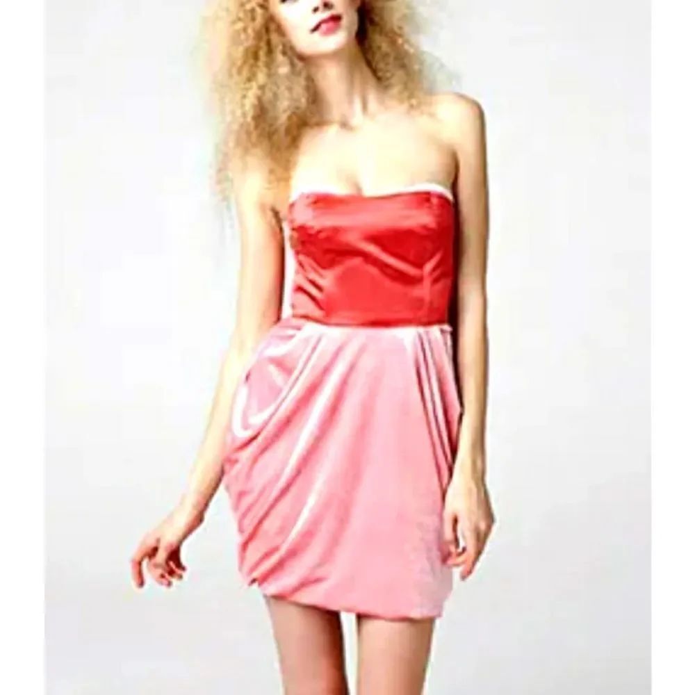 Juicy couture velvet and satin pink corset strapless dress size 10 nwt
